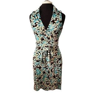 Diane Von Furstenberg For Barney’s Coop Silk Jersey Sleeveless Wrap Dress Size 8